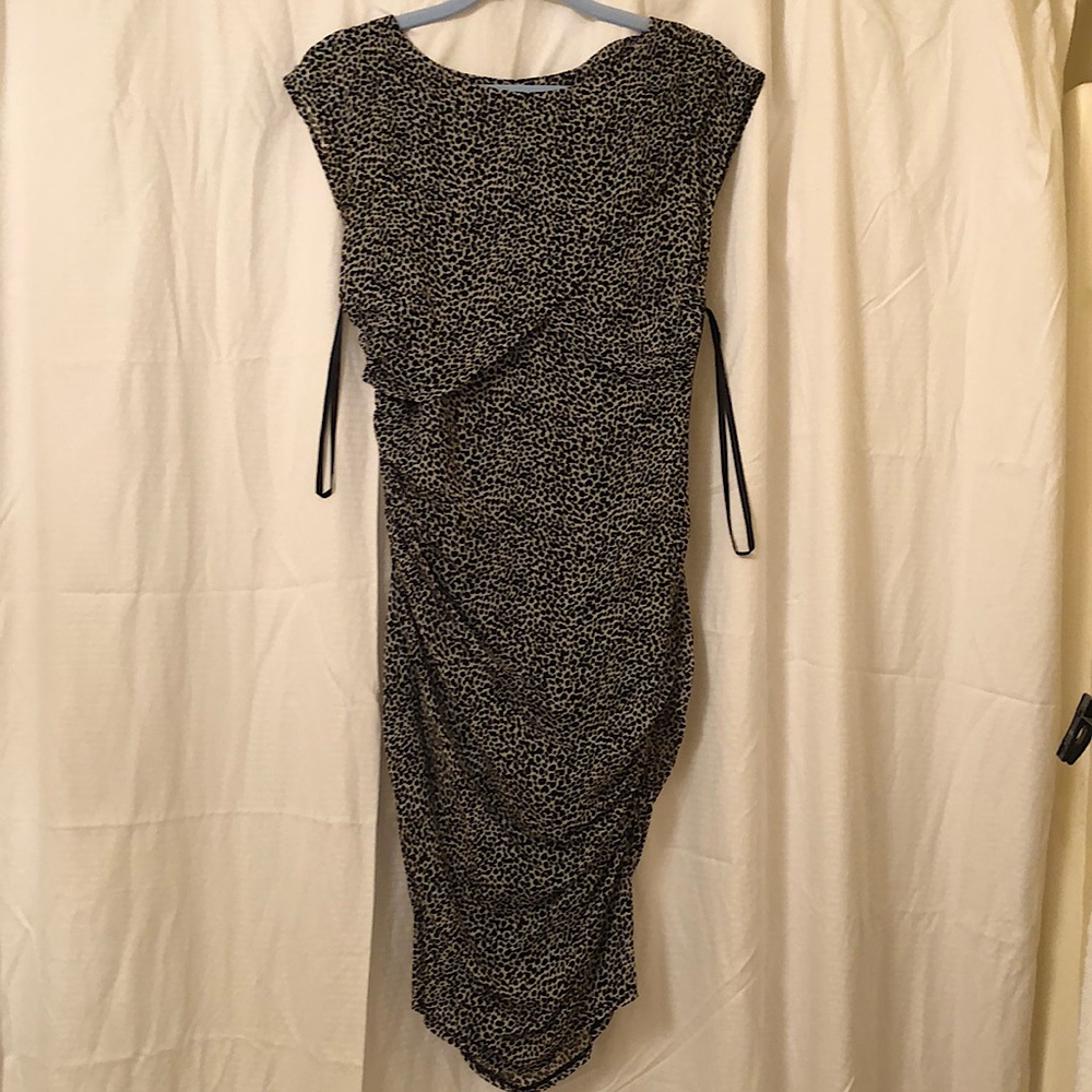 Ann Taylor petite 2p white and black cheetah print like dress